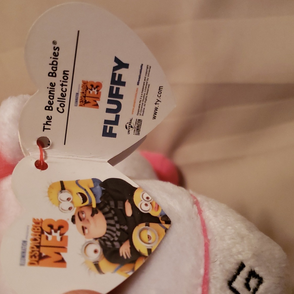 Ty Fluffy The Unicorn 6" Despicable Me 3 Original Beanie Babies Collection NWT - Picture 5 of 7